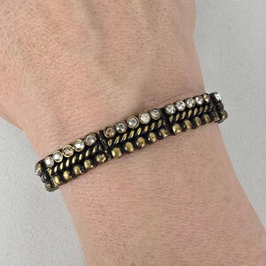 Dyberg Kern Bronze Crystal Stud Link Bracelet